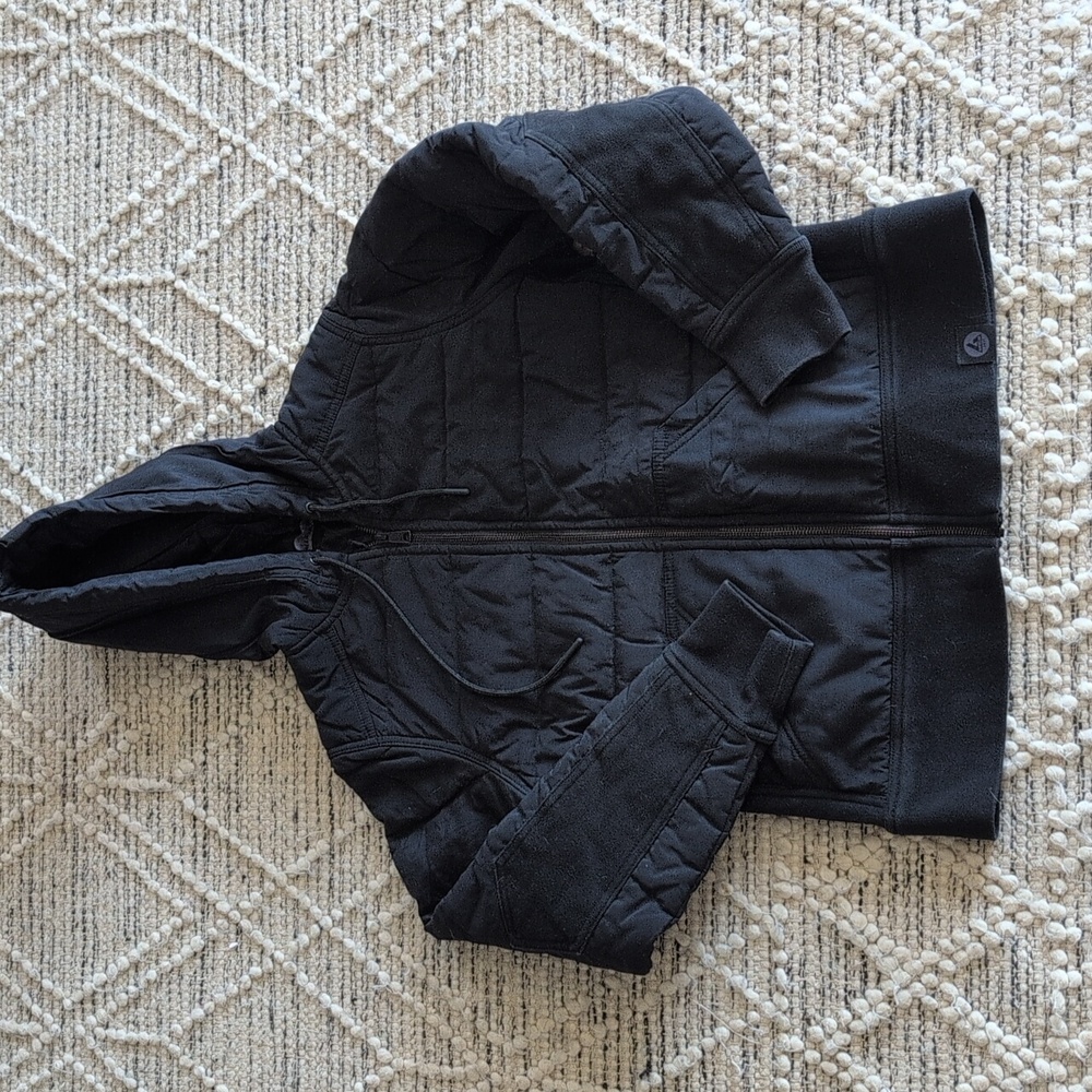 American Giant Blizzard Full Zip Coat Jacket Black Sz L Made in USA Puff Puffer
